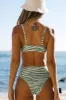 Green Printed High-Waist Bikini Bottoms sold by Floralkini