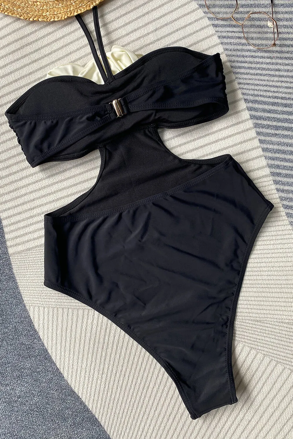 Rosette Halter Neck Cut-Out One Piece Swimsuit sold by Floralkini product image thumbnail 4