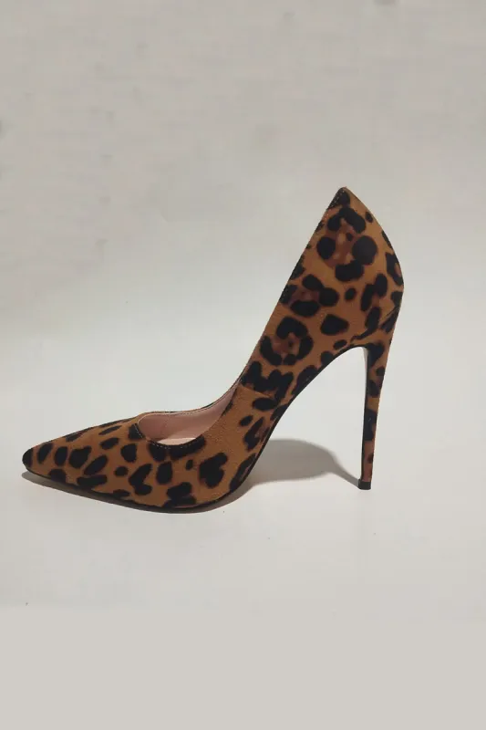Leopard Satin Stiletto Court Shoes sold by Floralkini