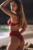 Red High Waisted Bikini Bottom sold by Floralkini