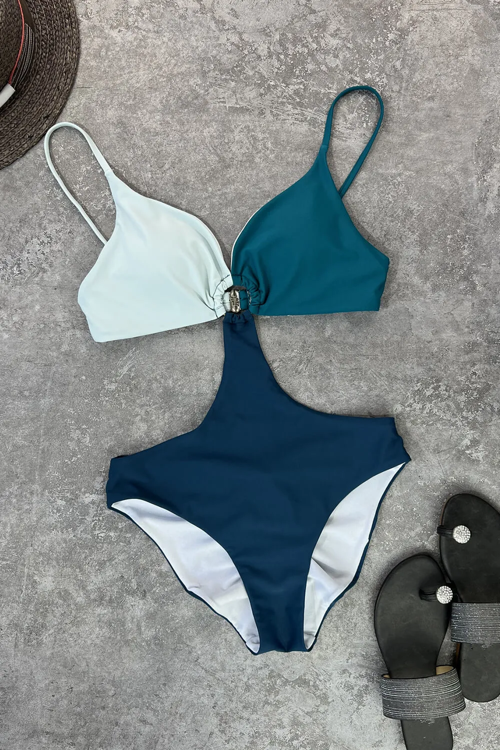 Colorblock Ring Cut Out Triangle Monokini sold by Floralkini product image thumbnail 3