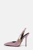 Sparkle Crystal Pin Pointed Toe Slingback High Stiletto Pump - Pink sold by Floralkini
