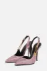Sparkle Crystal Pin Pointed Toe Slingback High Stiletto Pump - Pink sold by Floralkini