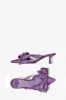 Purple Satin Low Heeled Mules With Bow Detailing sold by Floralkini