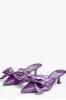 Purple Satin Low Heeled Mules With Bow Detailing sold by Floralkini
