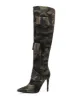 Multi Pocket Detail Pointed Toe Stiletto Heel Knee High Long Boot - Camo Print sold by Floralkini