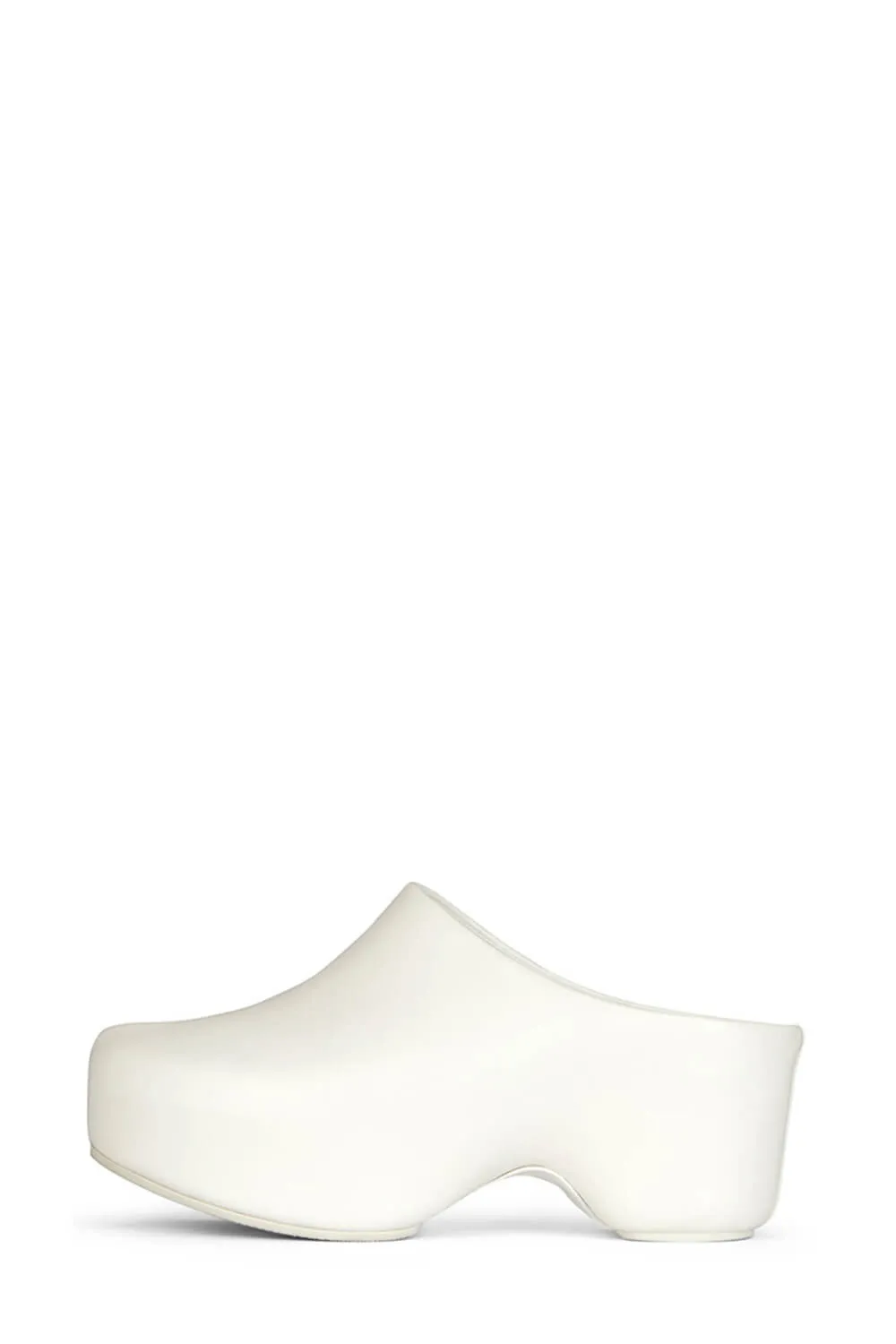 Faux Leather Sling Back Slip On Curved Platform Clogs - White sold by Floralkini product image thumbnail 5