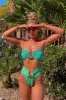 Green Hammered Trim Bandeau Bikini Top sold by Floralkini