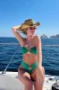 Green Hammered Trim Bandeau Bikini Top sold by Floralkini