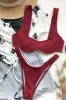 Burgundy High Rise Bikini Bottom sold by Floralkini