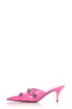 Pointed Toe Stiletto Mules With Studs And Pin Buckle Strap Details - Pink sold by Floralkini