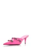 Pointed Toe Stiletto Mules With Studs And Pin Buckle Strap Details - Pink sold by Floralkini