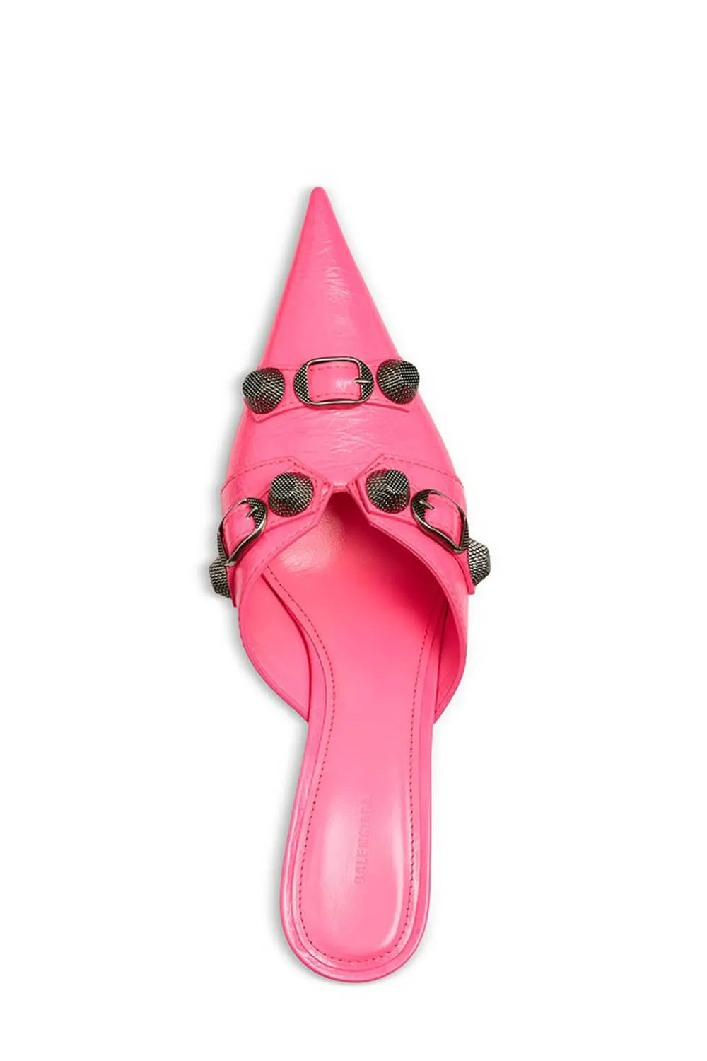 Pointed Toe Stiletto Mules With Studs And Pin Buckle Strap Details - Pink sold by Floralkini product image thumbnail 3