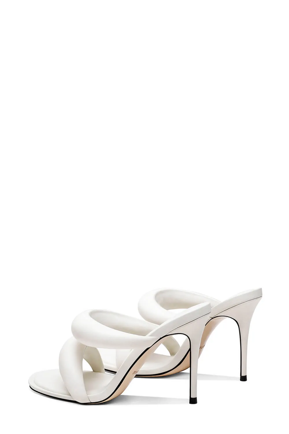 Doulbe Puffed Straps Open Toe Mule Sandals - White sold by Floralkini product image thumbnail 2