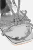 Diamante Knot Pointed Toe Slingback Heeled Sandals - Silver sold by Floralkini