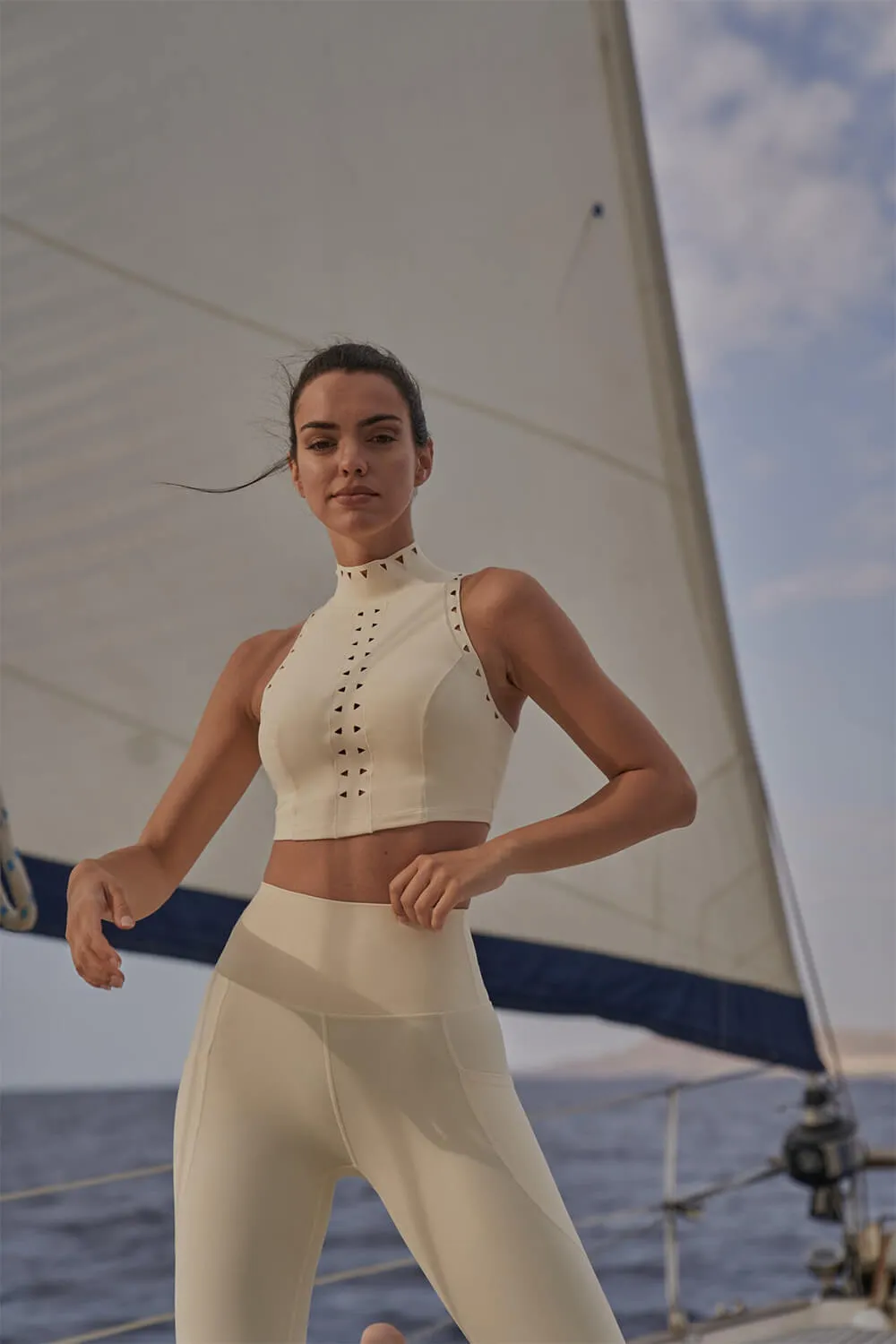 High Neck Laser Cut Bra - Beige sold by Floralkini product image thumbnail 2