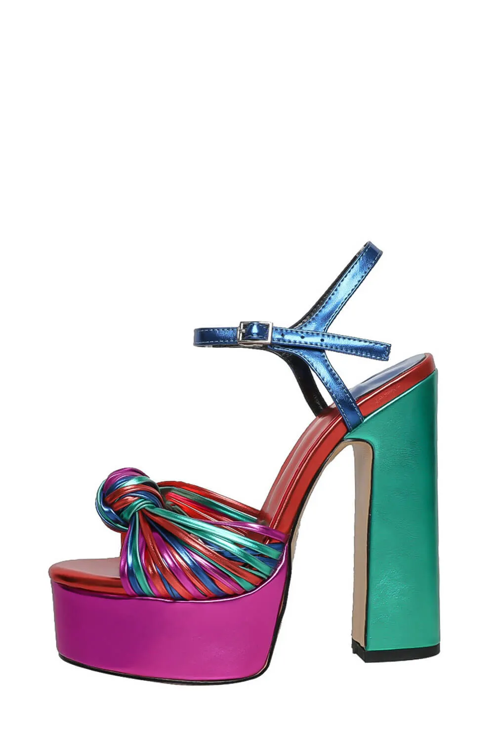 Multicolor Knotted Block Heel Platform Sandals sold by Floralkini product image thumbnail 2