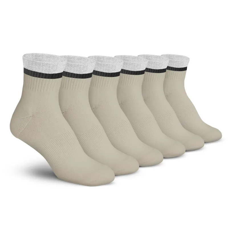 Stripe Ankle 3 Pack - Oatmeal / Black / White sold by Foot Cardigan