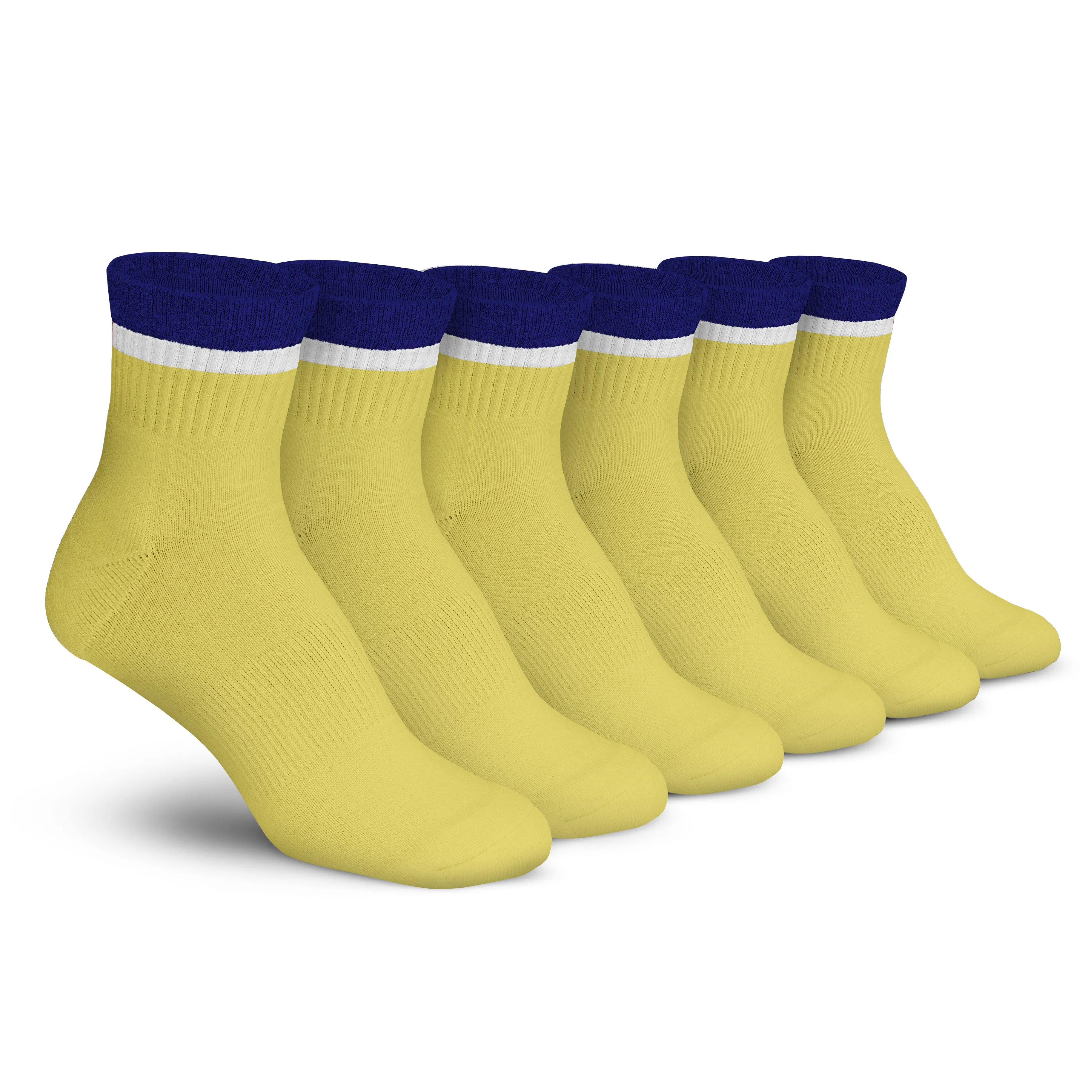 Stripe Ankle 3 Pack - Yellow / White / Navy sold by Foot Cardigan