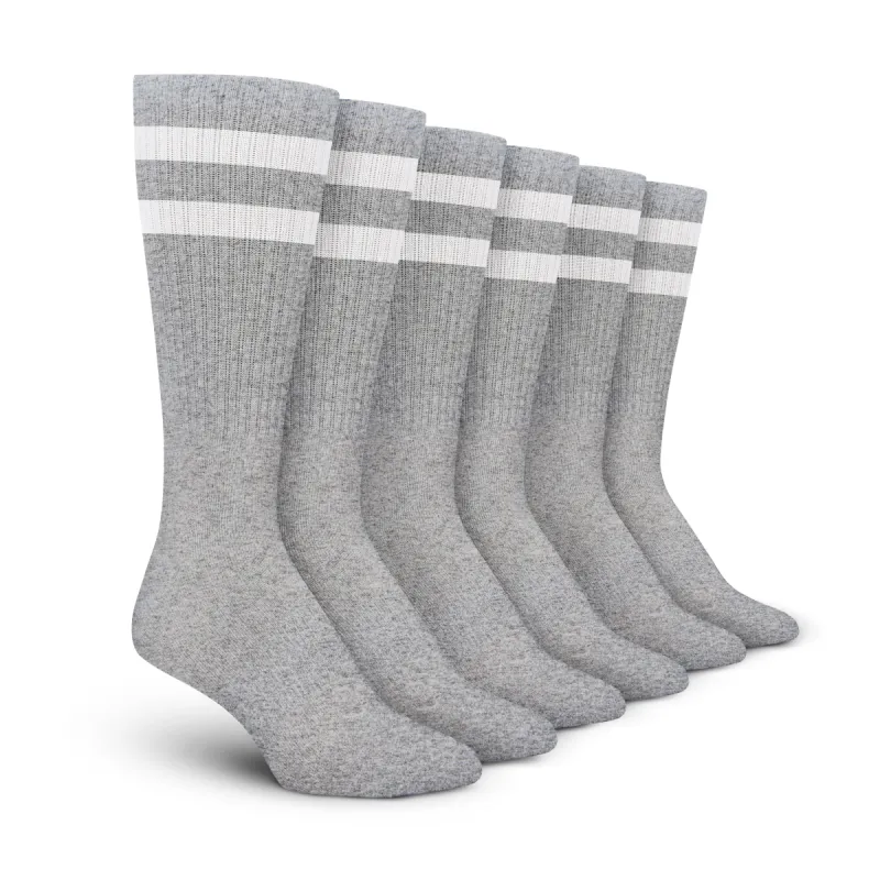Grey White Stripe Crew - 3 Pack sold by Foot Cardigan