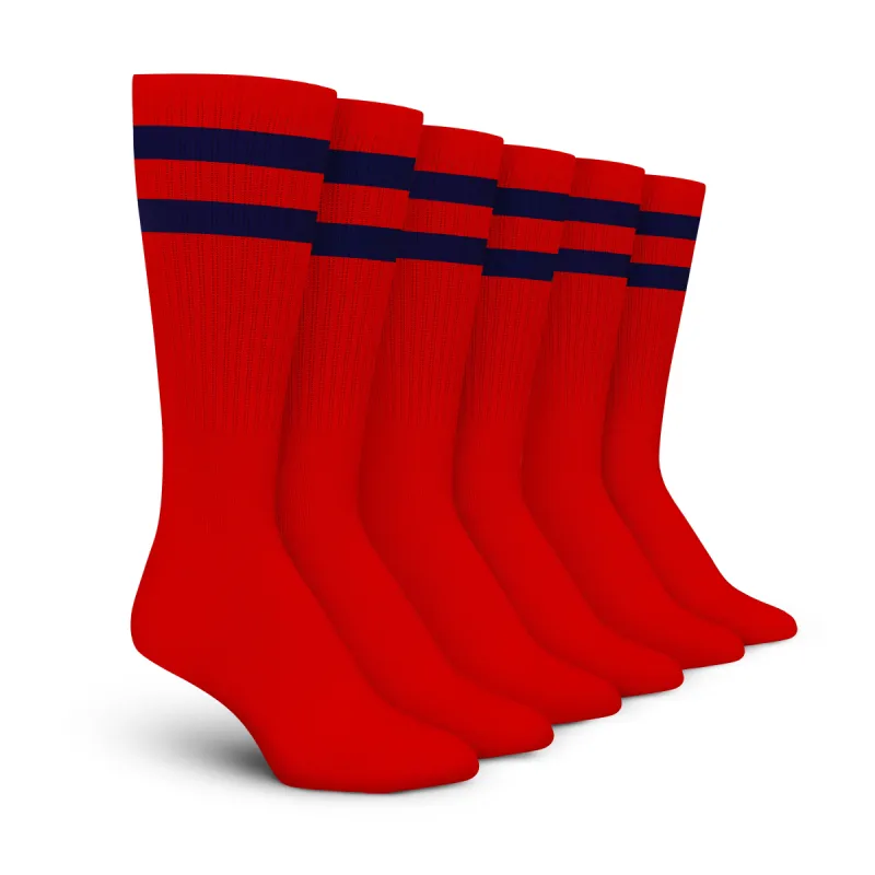 Red Navy Stripe Crew - 3 Pack sold by Foot Cardigan