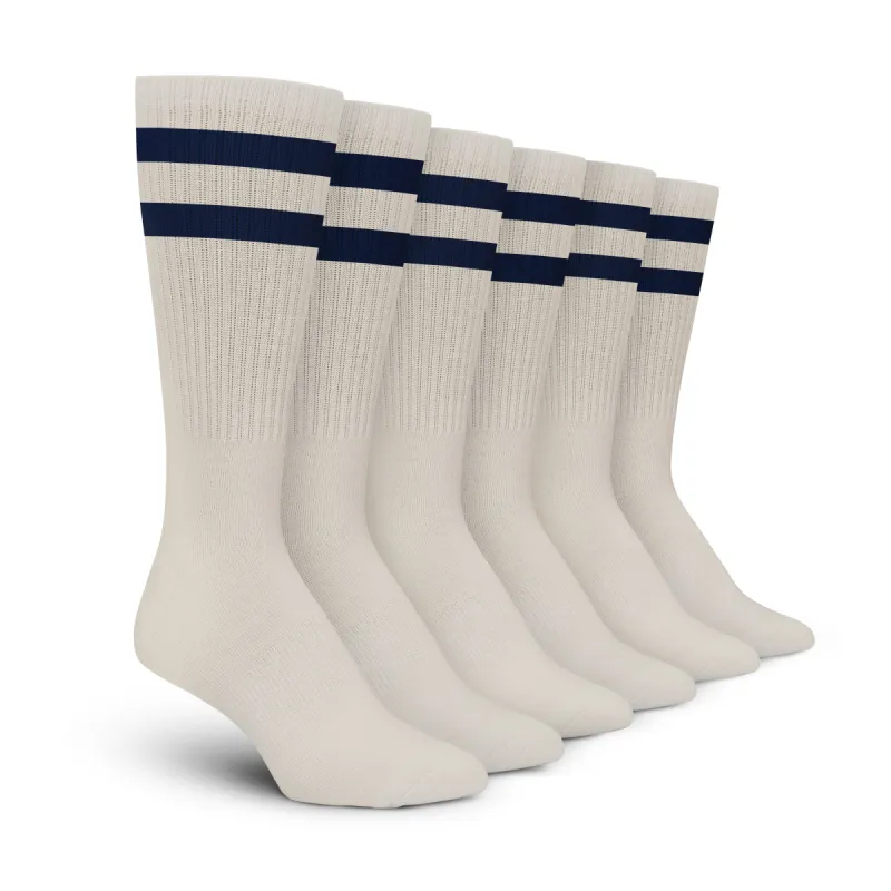 Oatmeal Black Stripe Crew - 3 Pack sold by Foot Cardigan