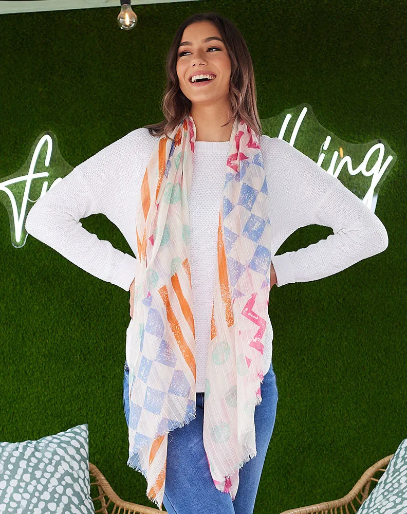 Sherbet Print Scarf sold by Freez