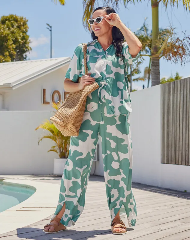 Olivia Pant - Green/Floral sold by Freez