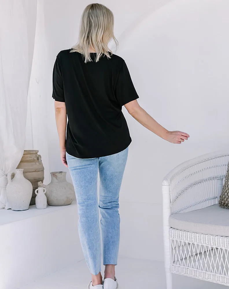 V Neck Tee - Black sold by Freez product image thumbnail 3