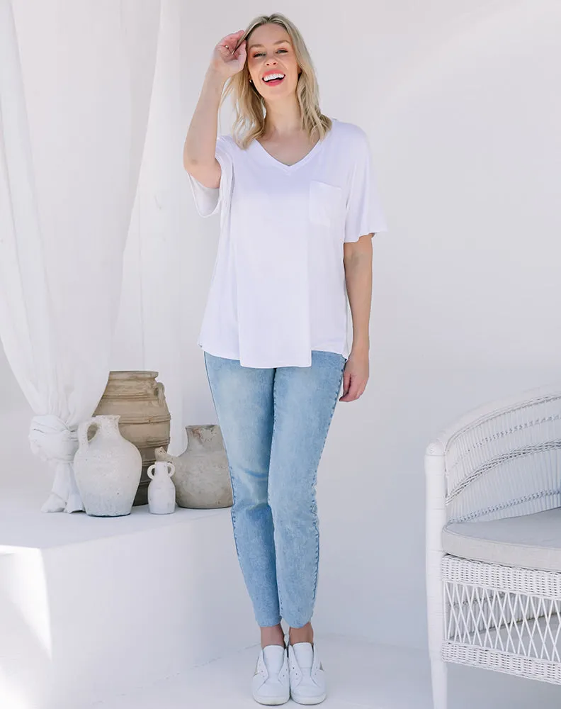 V Neck Tee - White sold by Freez product image thumbnail 4