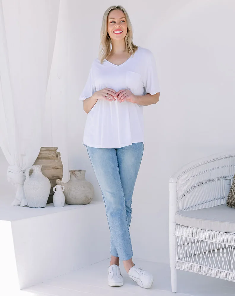 V Neck Tee - White sold by Freez product image thumbnail 3