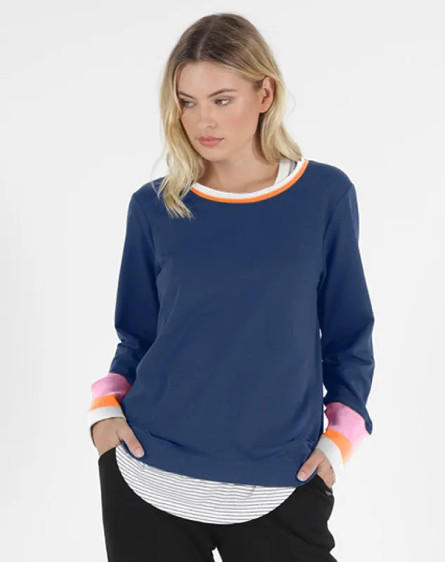 Dolly Sweat - Navy Tipping sold by Freez