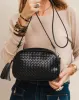 Jacinta Woven Crossbody Bag - Black sold by Freez