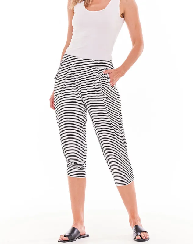 Tokyo 3/4 Pant - Noir Stripe sold by Freez