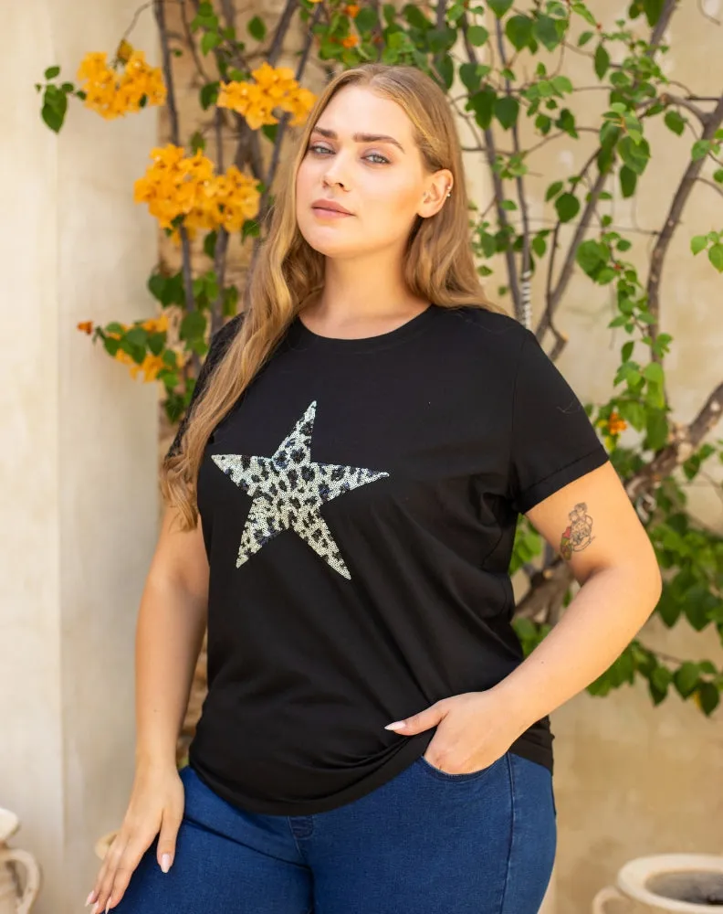 Star Sequin Tee - Black sold by Freez product image thumbnail 2