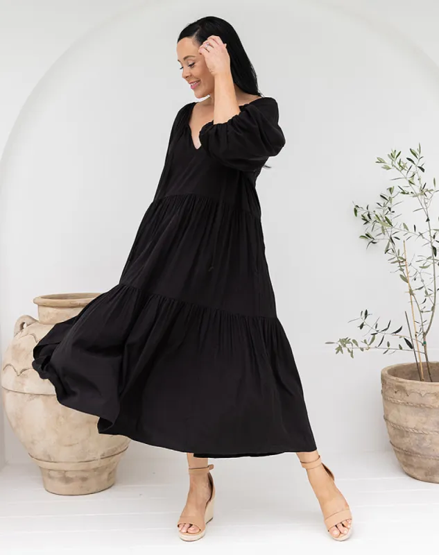 Jackson Midi Dress - Black sold by Freez