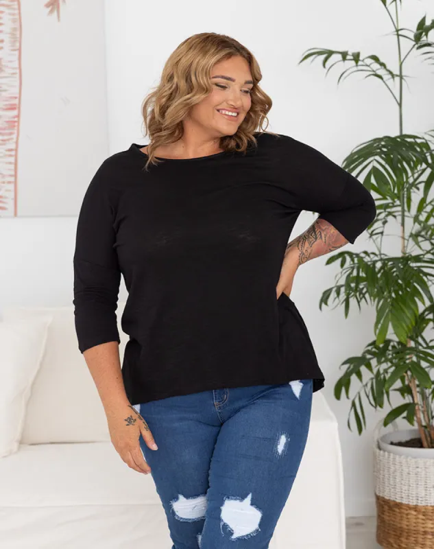 Cotton Spring Tee -Black sold by Freez