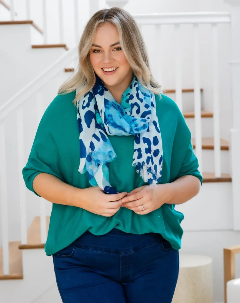 Print Scarf - Aqua Leopard sold by Freez product image thumbnail 2