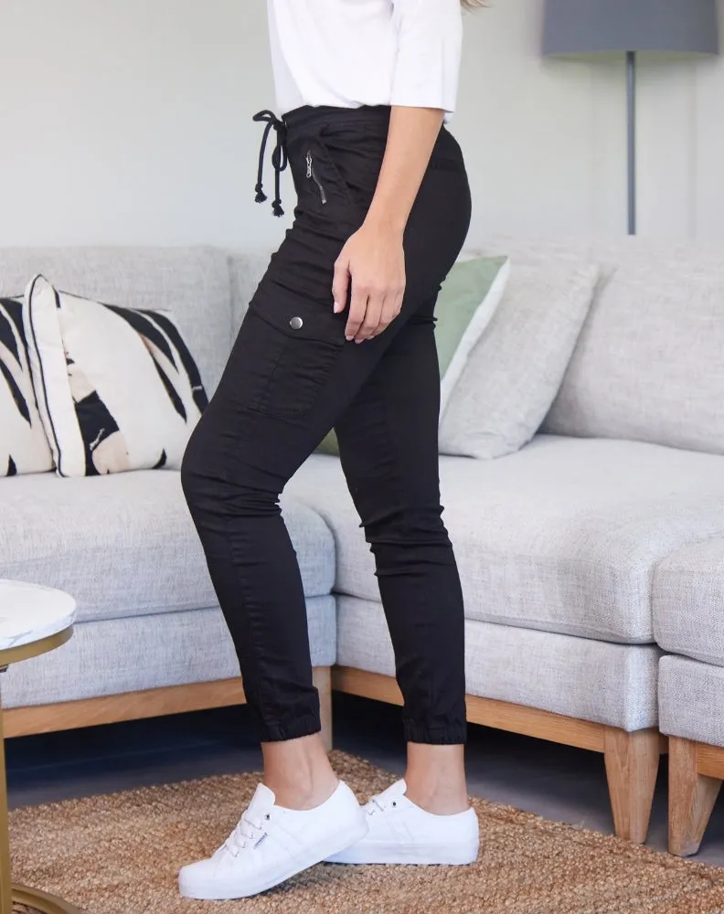 Black Cargo Jogger (Not PU) sold by Freez product image thumbnail 3