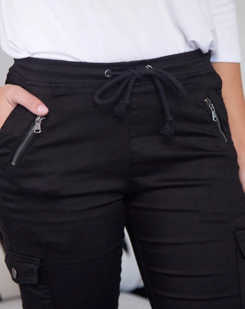 Black Cargo Jogger (Not PU) sold by Freez product image thumbnail 4