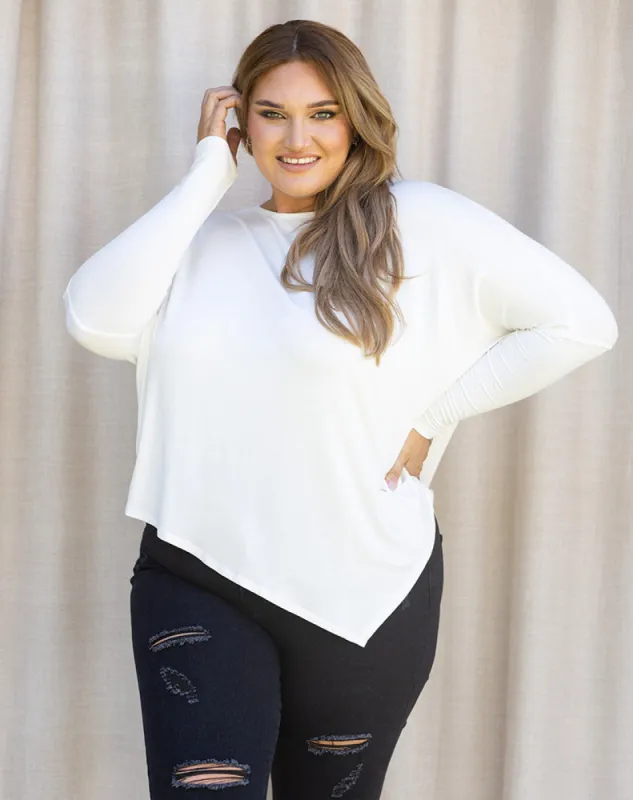 Asymmetrical Top - White sold by Freez