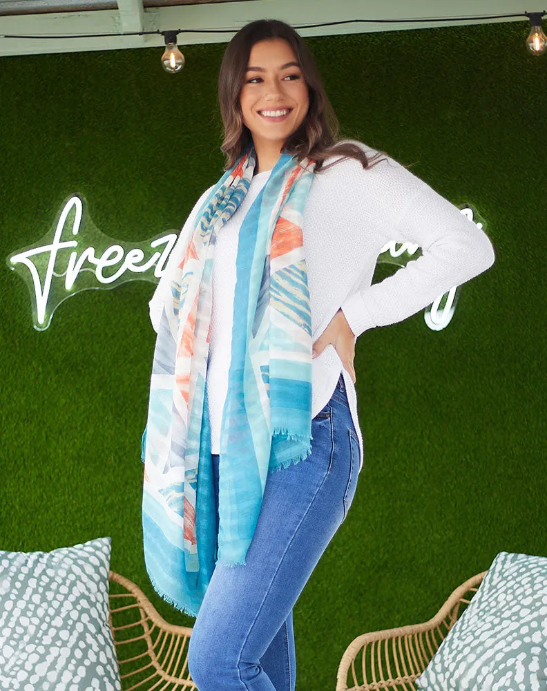 Azure Geo Scarf sold by Freez product image thumbnail 3