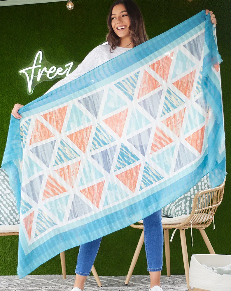 Azure Geo Scarf sold by Freez product image thumbnail 2