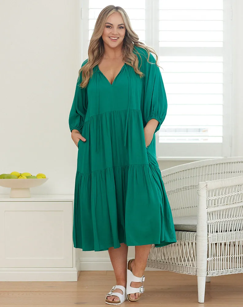 Jackson Midi Dress - Emerald sold by Freez