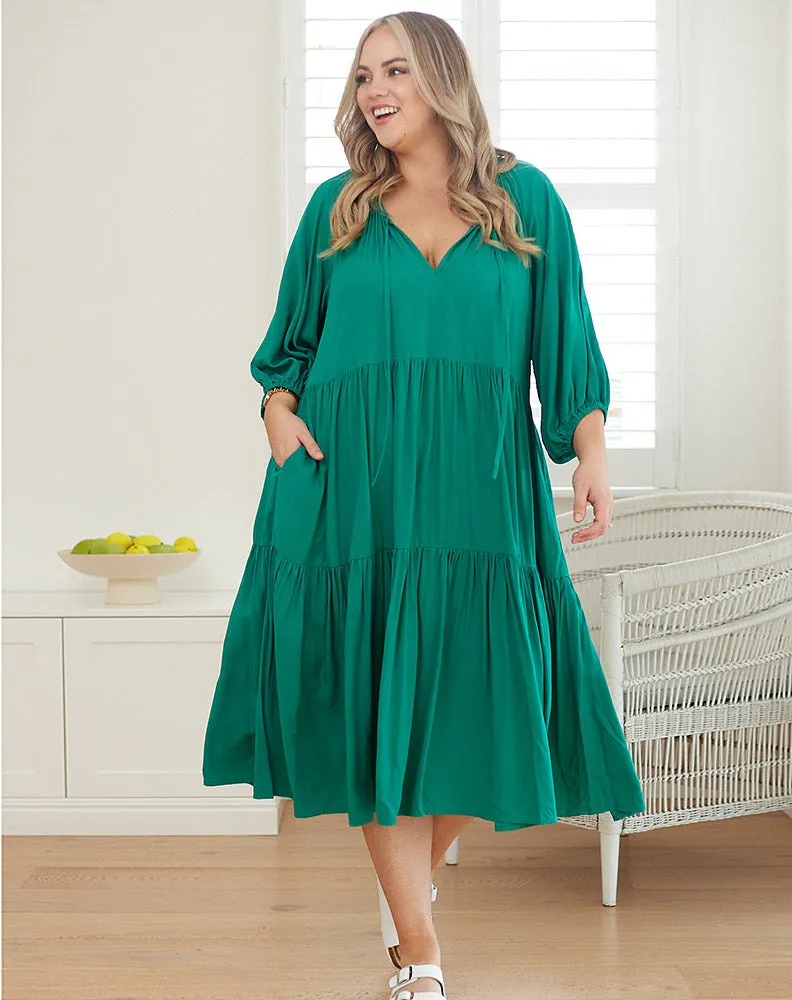 Jackson Midi Dress - Emerald sold by Freez product image thumbnail 5