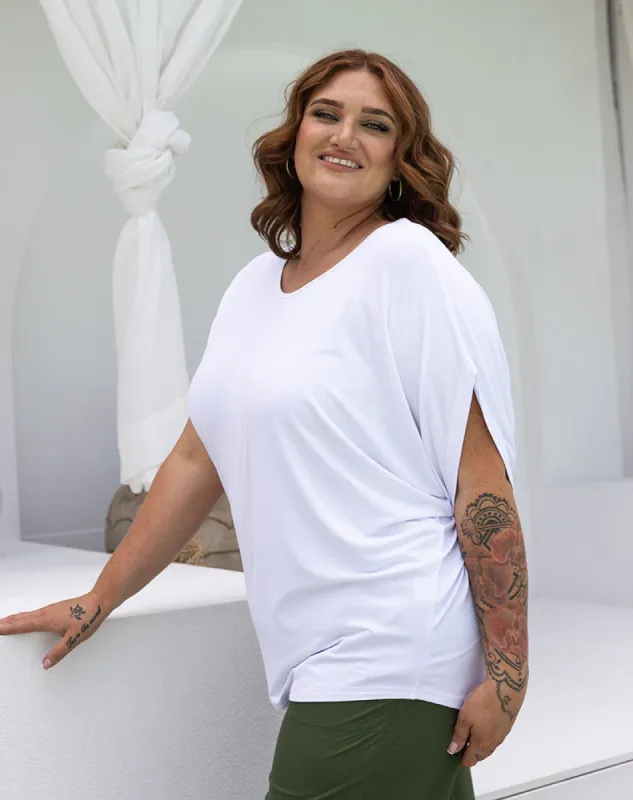 Batwing Tee - White sold by Freez