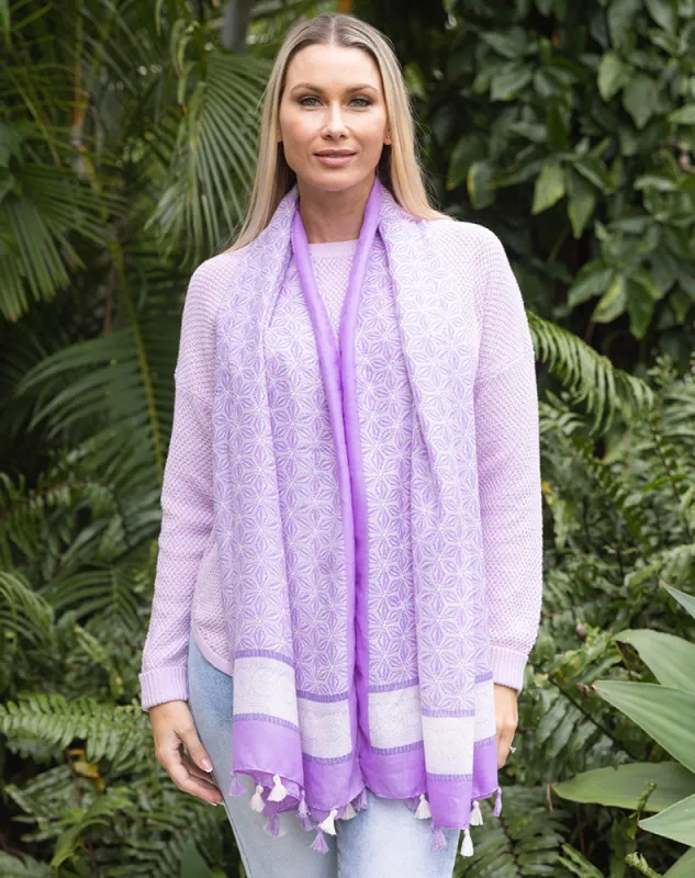 Scarf - Lilac Tassel sold by Freez