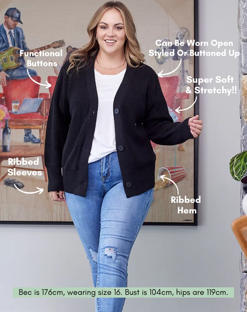 Kayla Cardi - Black sold by Freez product image thumbnail 2