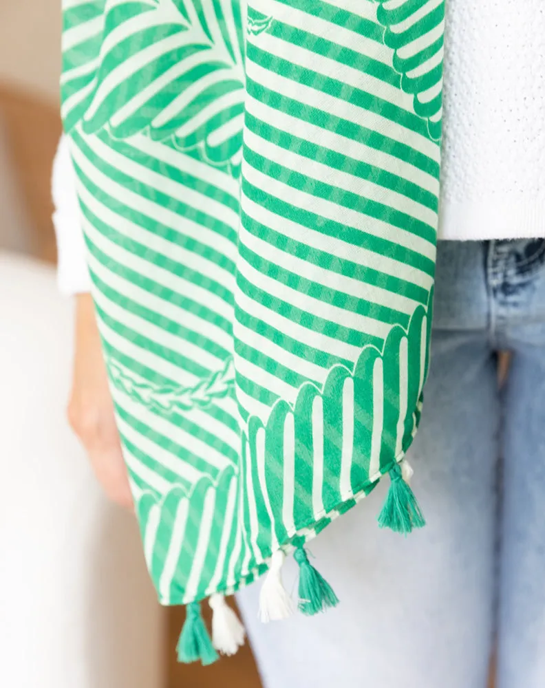 Scarf - Green Leaf Tassel sold by Freez product image thumbnail 2