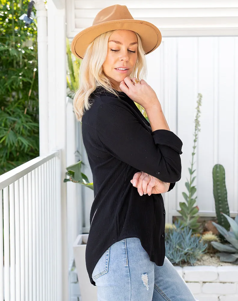 Cotton Shirt - Black sold by Freez product image thumbnail 4